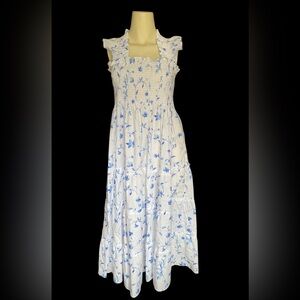 Hill House The Ellie Nap Dress in the Blue Botanical print Women’s size M